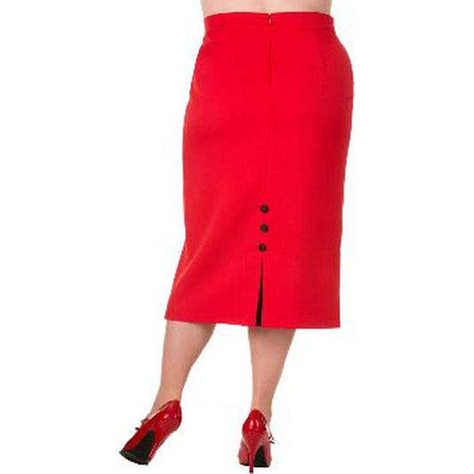 Pencil Skirt - Midi in Red