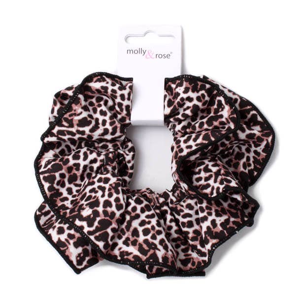Double layered animal print scrunchie