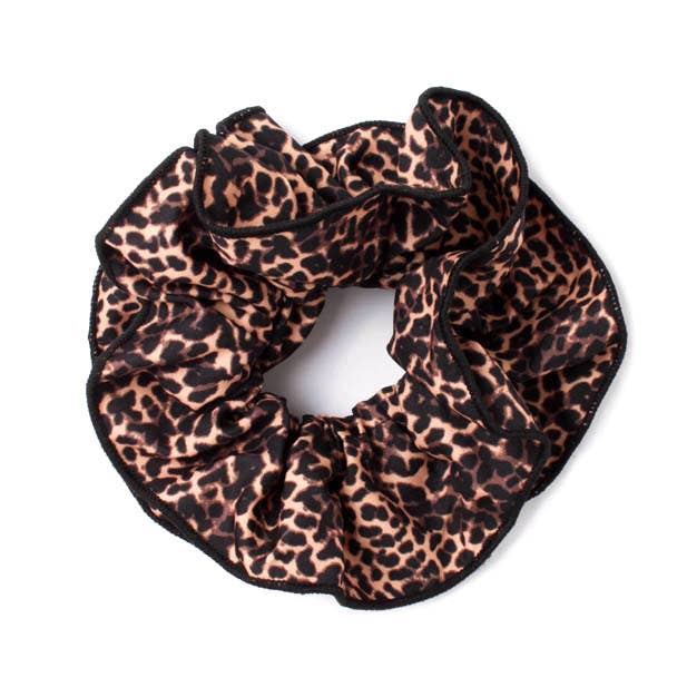 Double layered animal print scrunchie