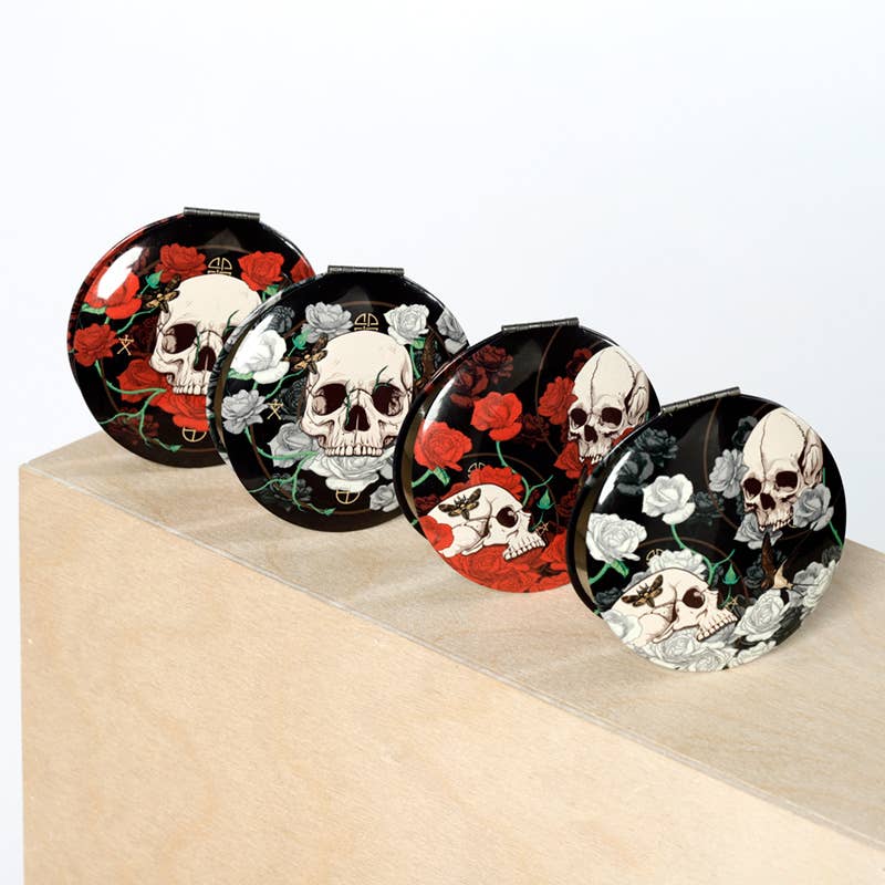 Skulls and Roses Compact Mirror
