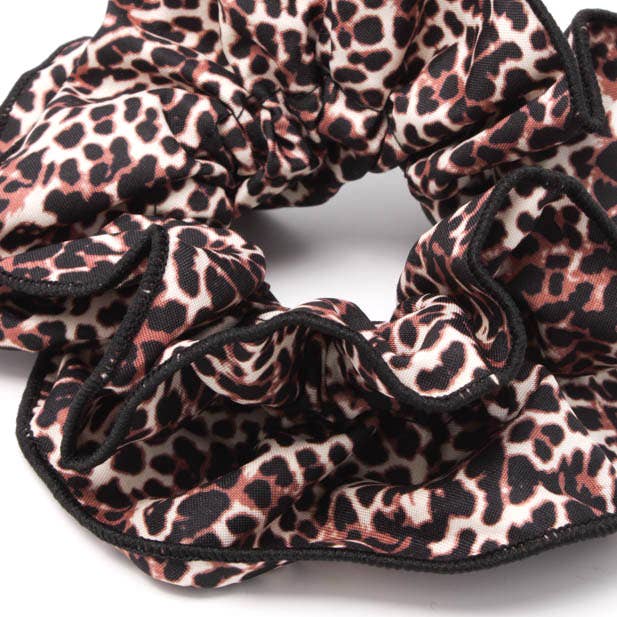 Double layered animal print scrunchie