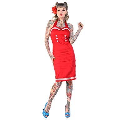 Red Sailor pencil dress