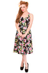 Vintage Black Hawaii Halter Dress - Tropical Pin-Up Style