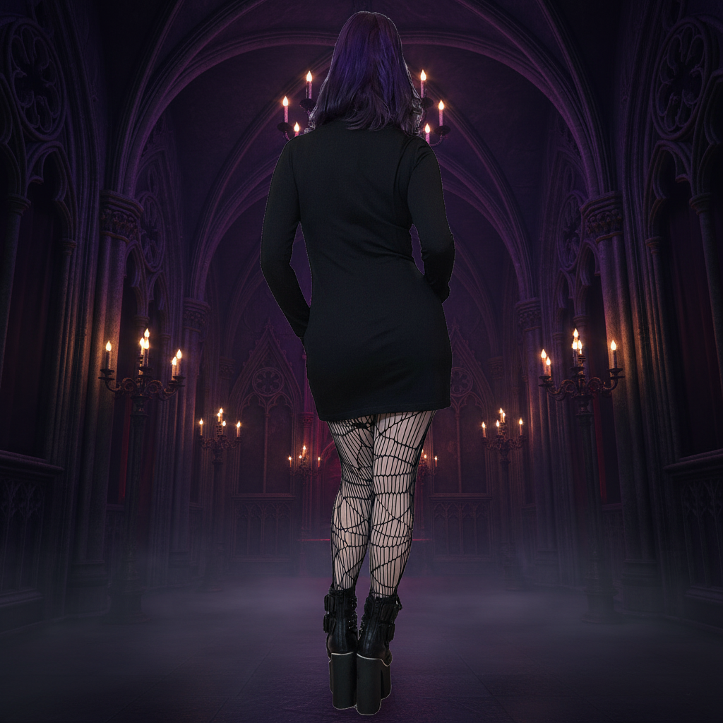 Athena Vampire Skull Print Mini Dress