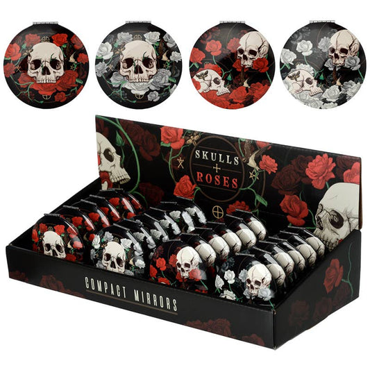 Skulls and Roses Compact Mirror