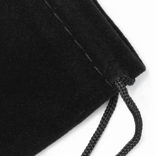 9x7cm. Black Flocked Velvet Gift Bag