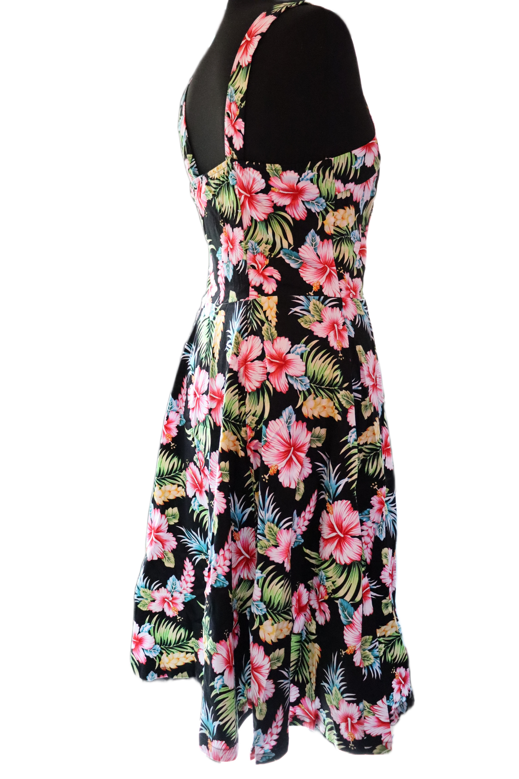 Black Hawaii Halter Strap Dress