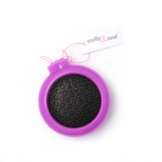 Compact Pop-Up Travel Hairbrush with Mirror & Plush Gift Bag