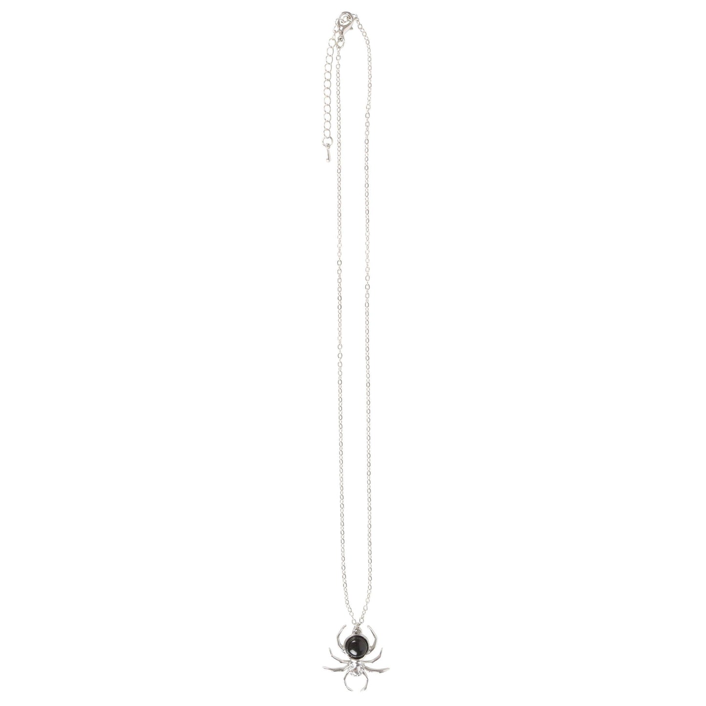 Necklace with a spider pendant on a white background